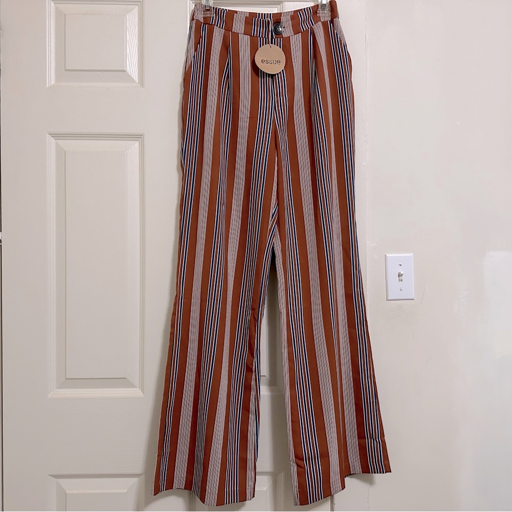 Essue Striped Wide-Leg Pants S